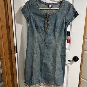 French Cuff Blue Denim Top